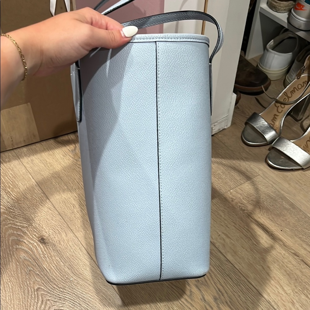 Kate Spade Blue Leather Tote Structured Design - Picture 4 of 8